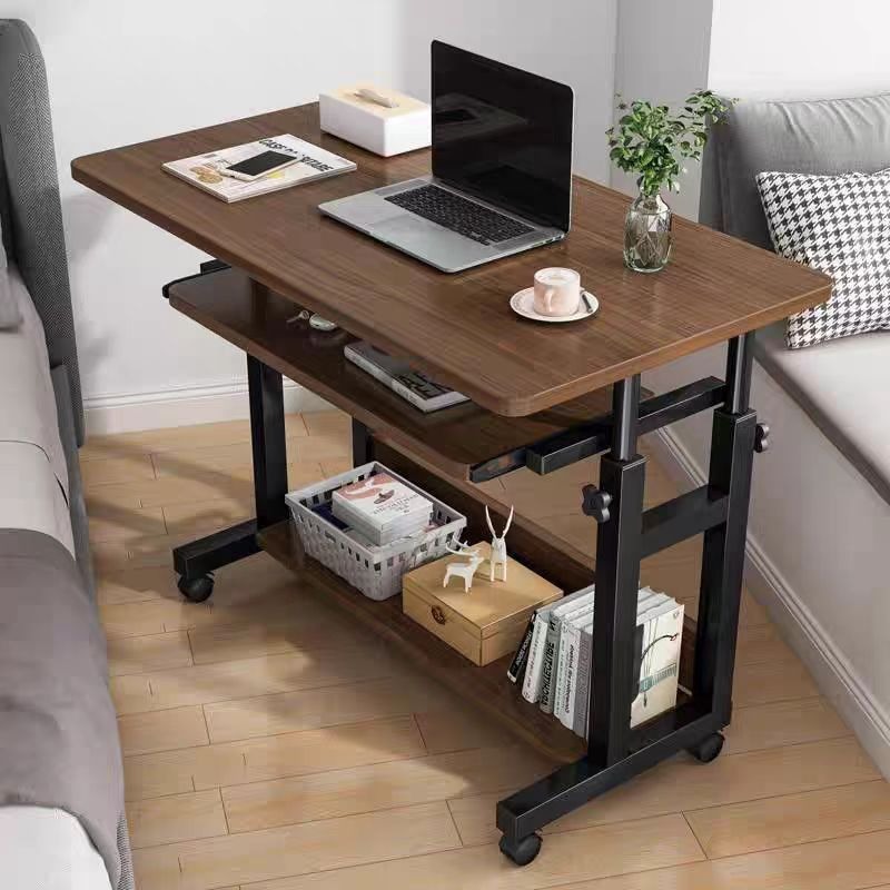 Desk Setup Minimalist - โต๊ะเล็กแบบเคลื่อนย้ายได้, โต๊ะข้างเตียง, ห้องนอน, โต๊ะทำงานในบ้าน, หอพัก, โต๊ะคอมพิวเตอร์แบบยกขึ้นลงได้